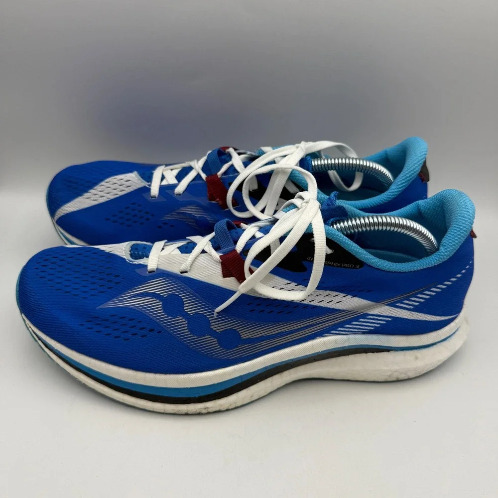 Saucony Endorphin Pro 2 Running Shoes Mens 10.5 Blue White Carbon Plate